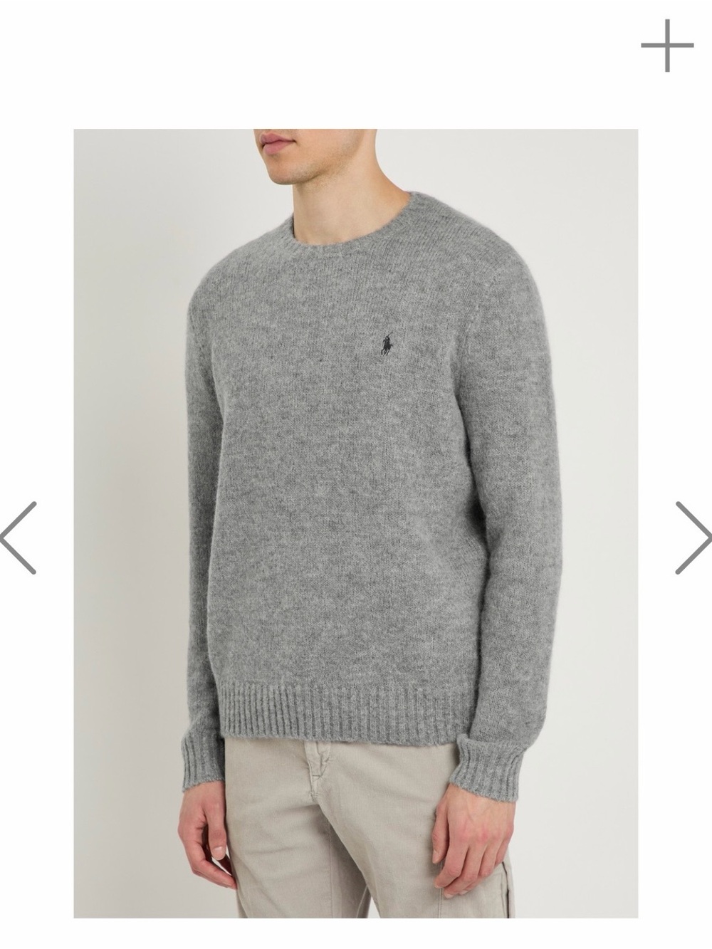 Ralph Lauren Light Grey Crewneck Wool Sweater NWT